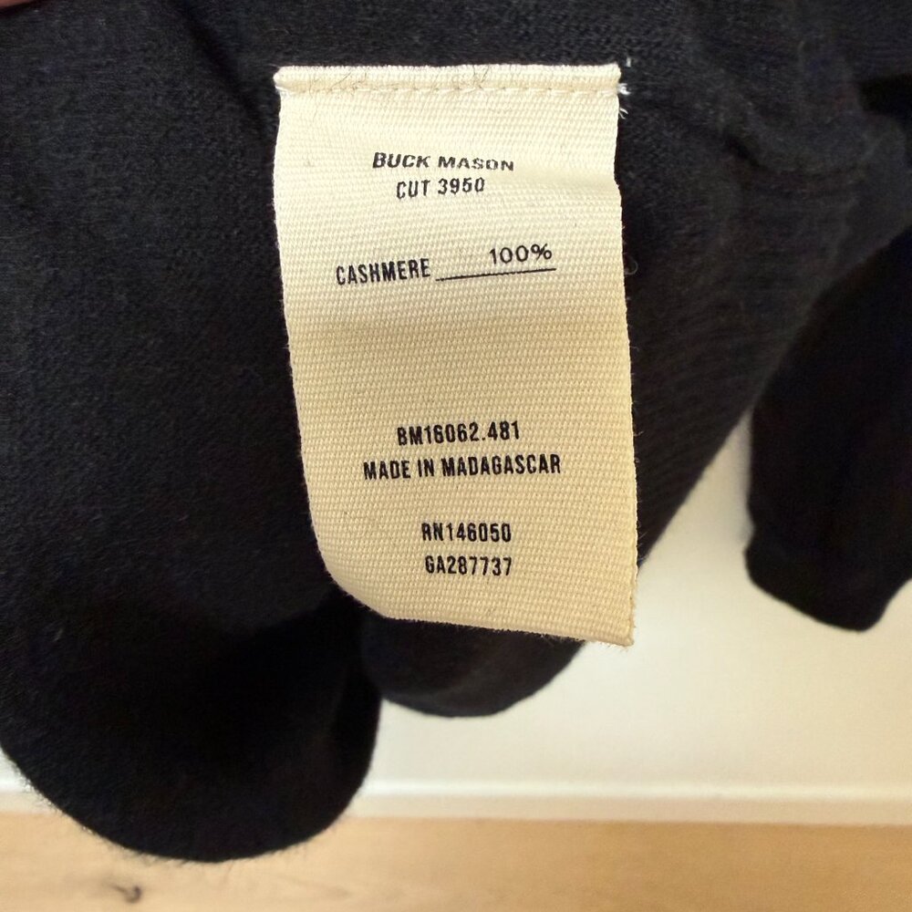 Buck Mason Men's Crewneck Cashmere Sweater, Black XL - Picture 4 of 5